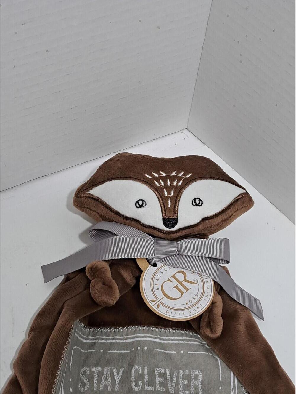 Elegant Baby Grasslands Road Fox Security Blanket Soft Plush Brown Lovey NWT